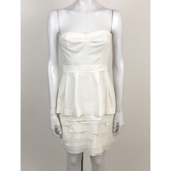 BCBGMaxAzria Size 6 White Annika Strapless Dress - Picture 1 of 6